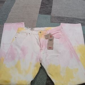 Levi's Men's Pastel Tie-Dye Straight Leg Jeans
